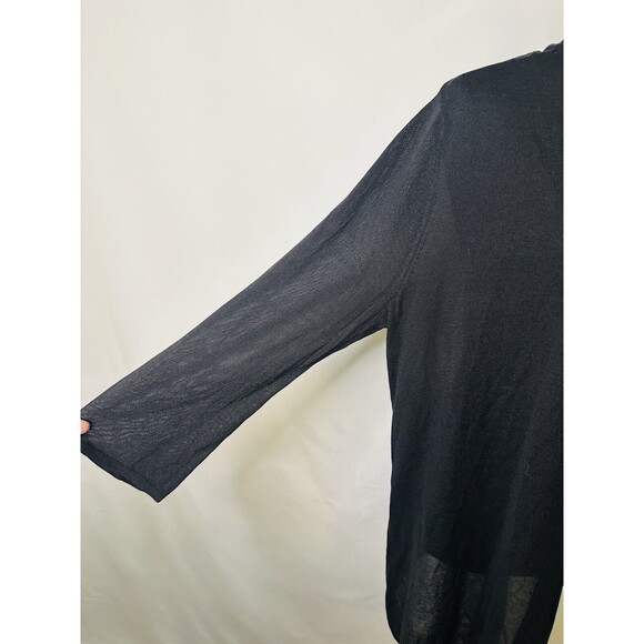 J. Jill Wearever Collection Sheer Cardigan Wm's Size XL Petite Black Long Sleeve - Picture 6 of 11